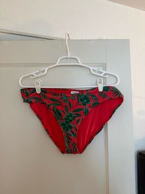 Andie Swim The Rye Bikini Bottoms with Green Floral Print / Large